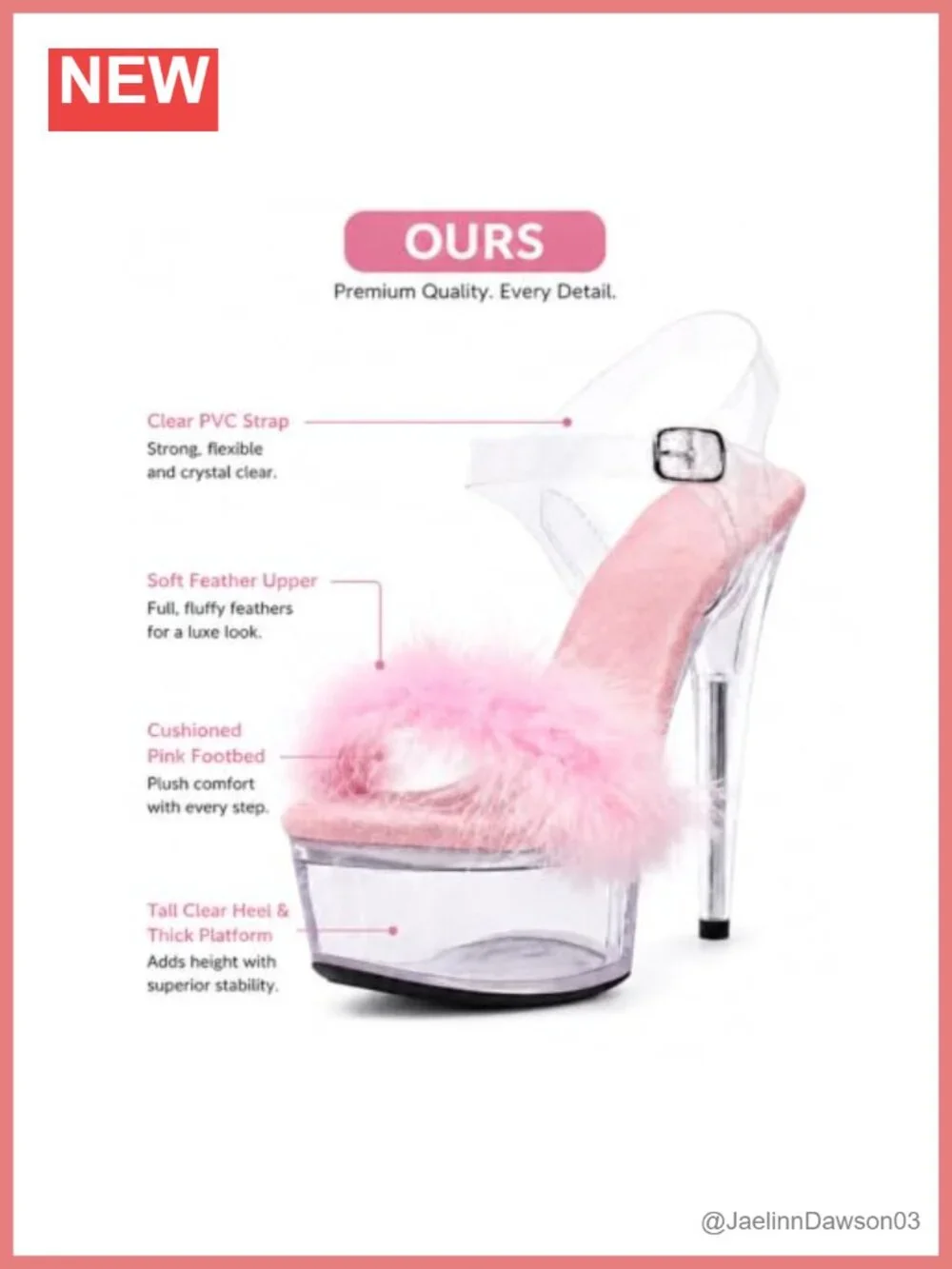 Women's 6in Clear Platform Furry Fetish Stiletto Heels Ankle Straps